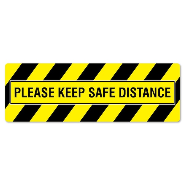 Please Keep Safe Distance Non-Slip Floor Graphic, 12PK, 16 in L, 16 in H, FD-R-16-12PK-99980